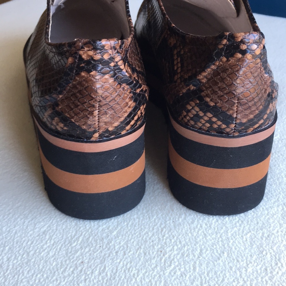 Zara Basic Collection Lace-Up Platform Snakeskin … - image 6